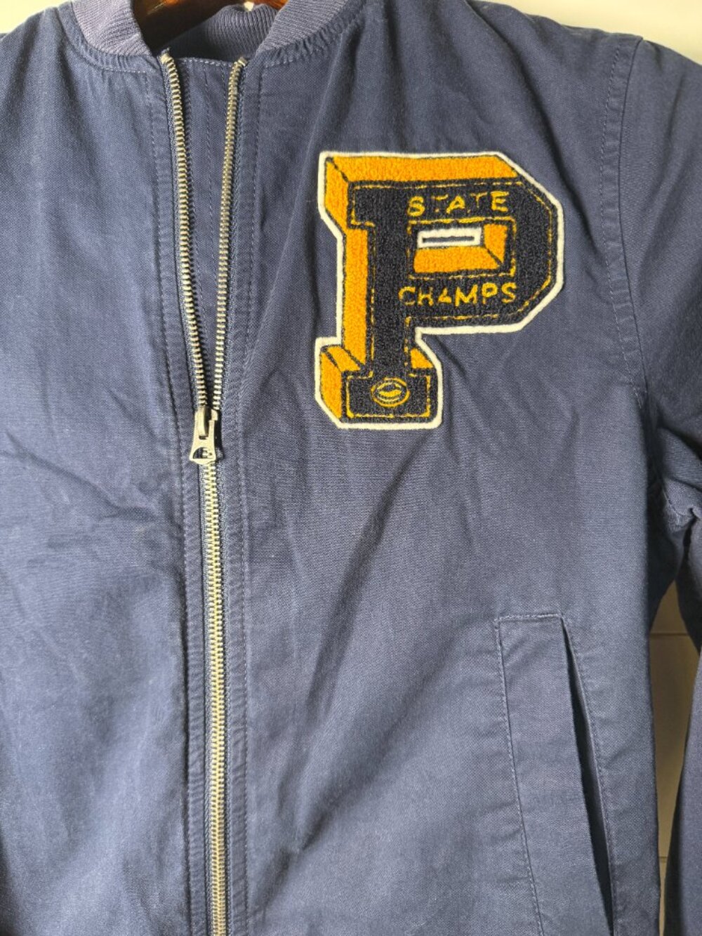 Polo Ralph Lauren Navy State Champs Letterman Jacket Kids M (10-12)